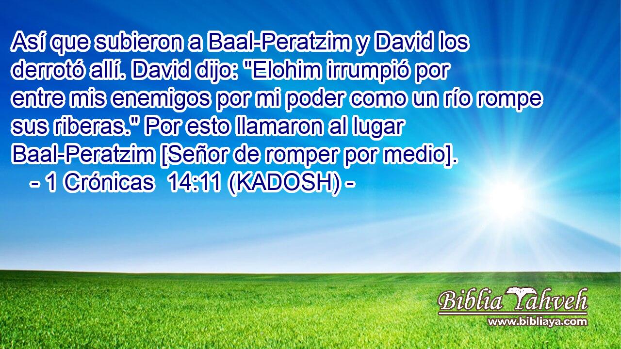  Así que subieron a Baal-Peratzim y David los derrotó allí. David dijo: 