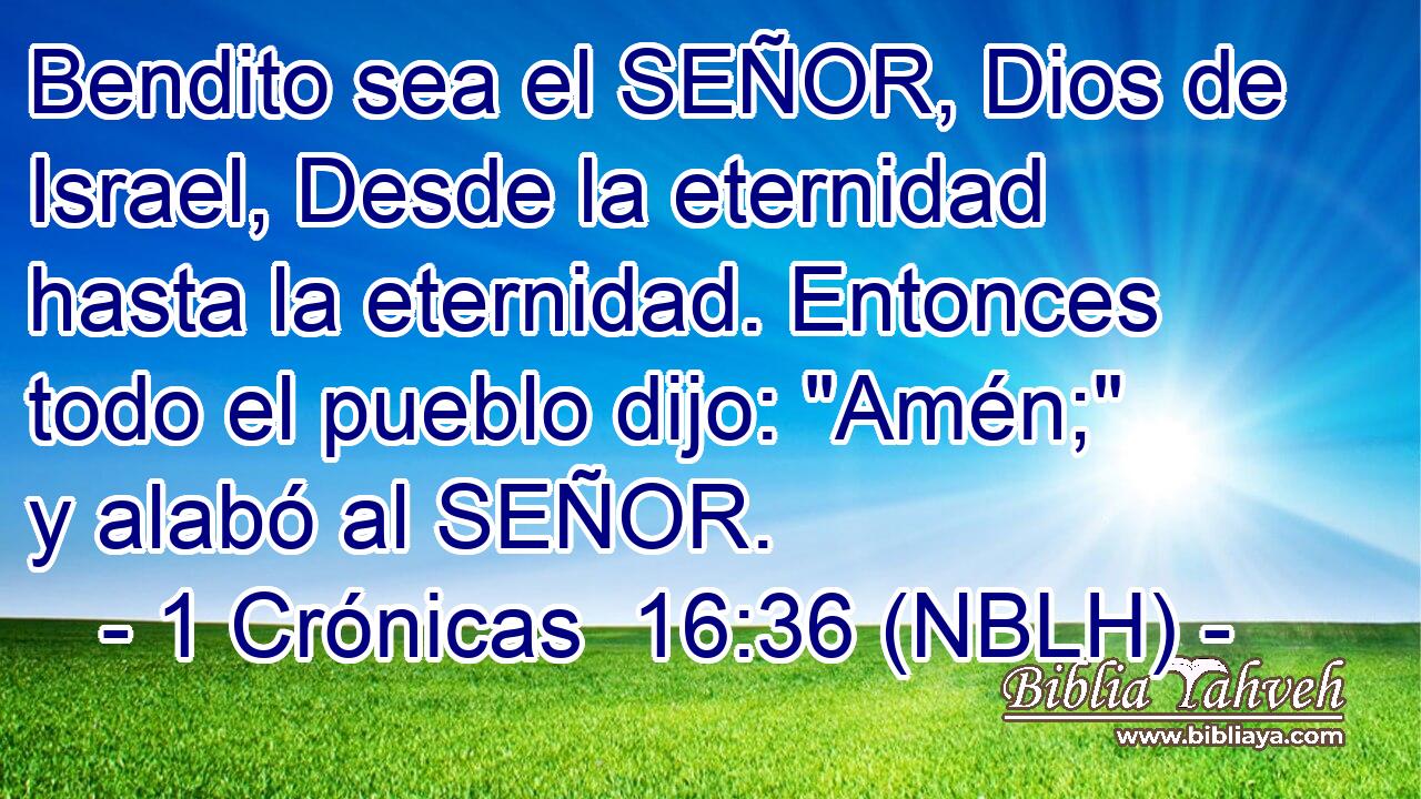  Bendito sea el SEÑOR, Dios de Israel, Desde la eternidad hasta la eternidad. Entonces todo el pueblo dijo: 