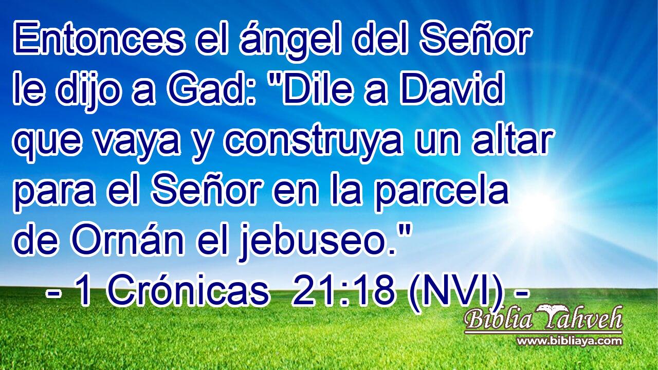  Entonces el ángel del Señor le dijo a Gad: 