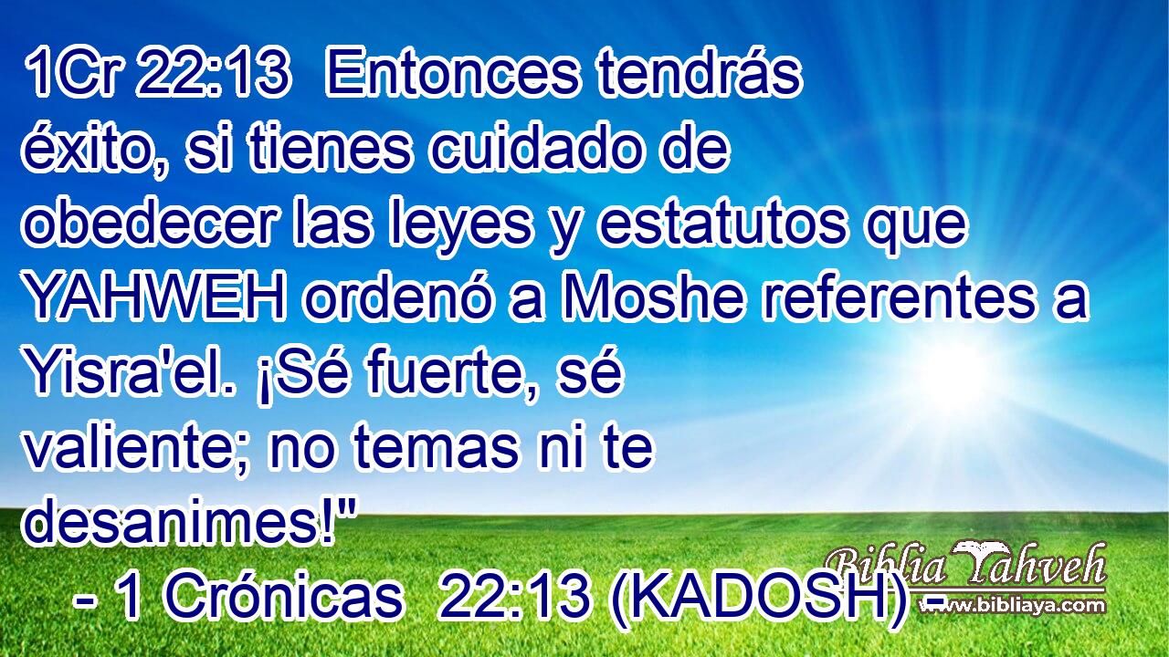  Entonces tendrás éxito, si tienes cuidado de obedecer las leyes y estatutos que YAHWEH ordenó a Moshe referentes a Yisra'el. ¡Sé fuerte, sé valiente; no temas ni te desanimes!
