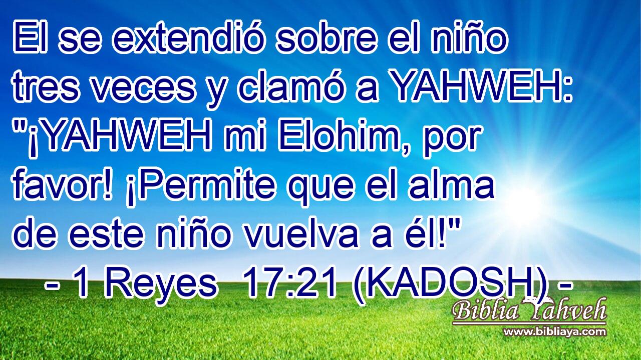  El se extendió sobre el niño tres veces y clamó a YAHWEH: 