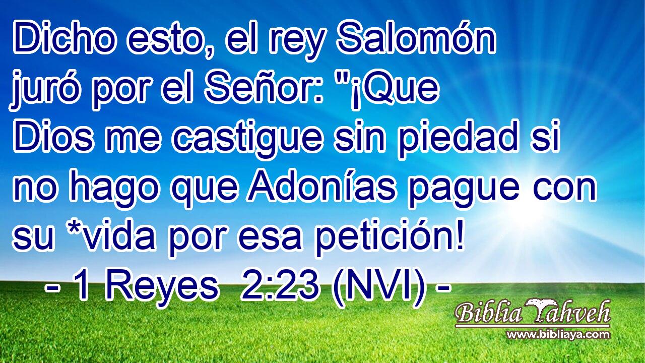  Dicho esto, el rey Salomón juró por el Señor: 