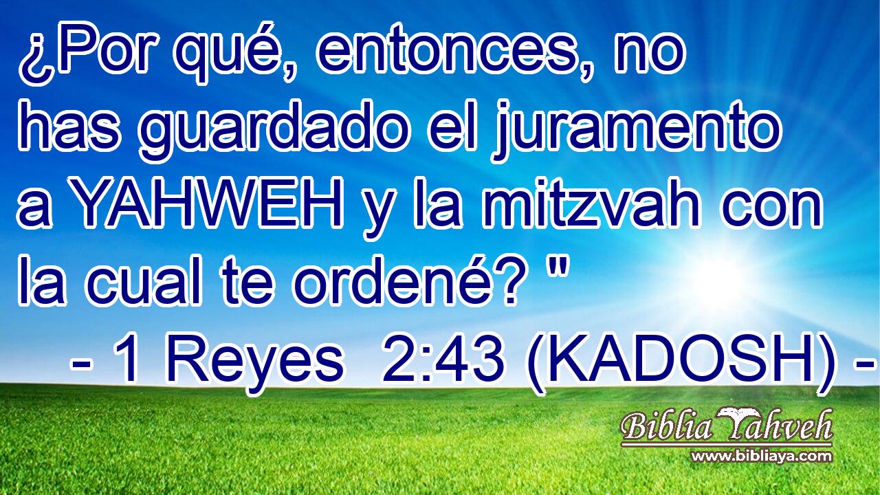  ¿Por qué, entonces, no has guardado el juramento a YAHWEH y la mitzvah con la cual te ordené? 