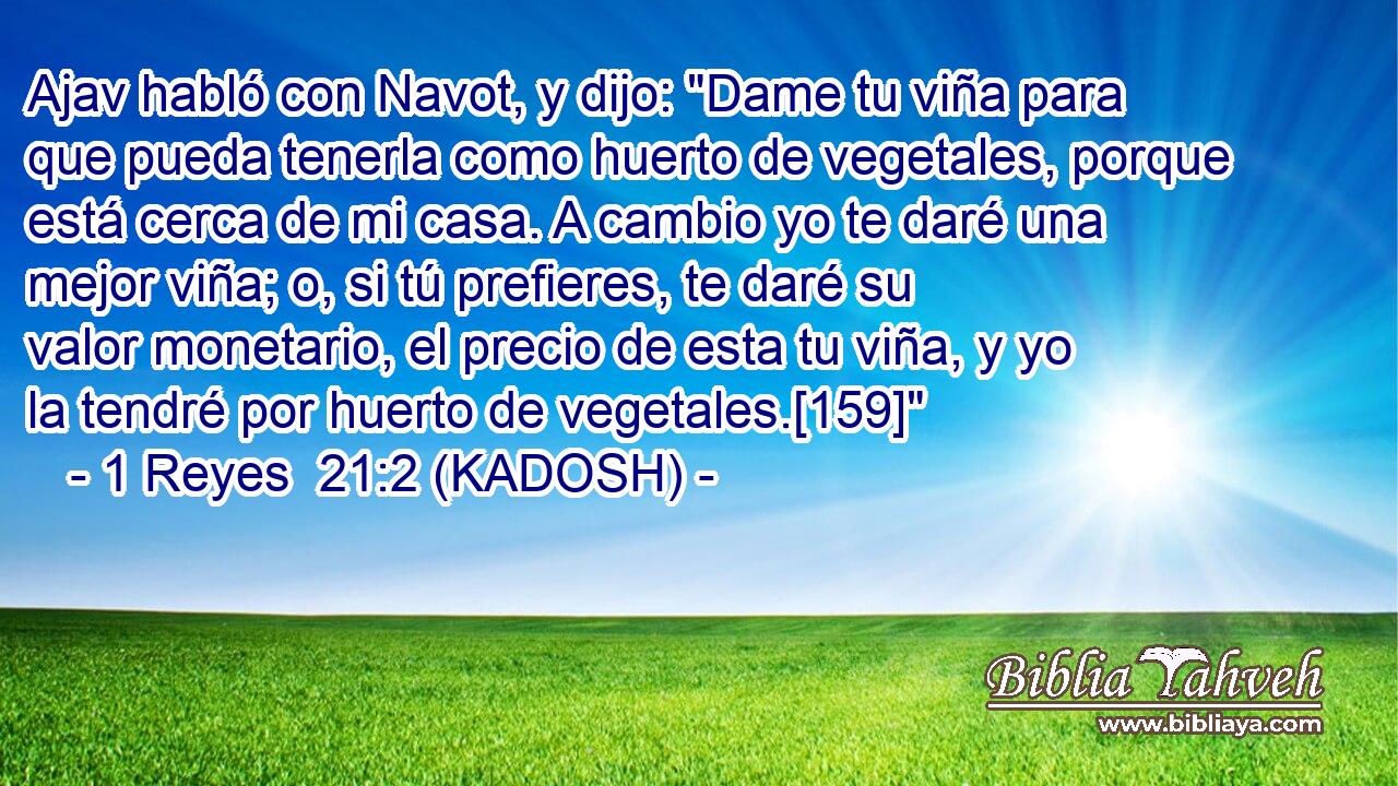  Ajav habló con Navot, y dijo: 