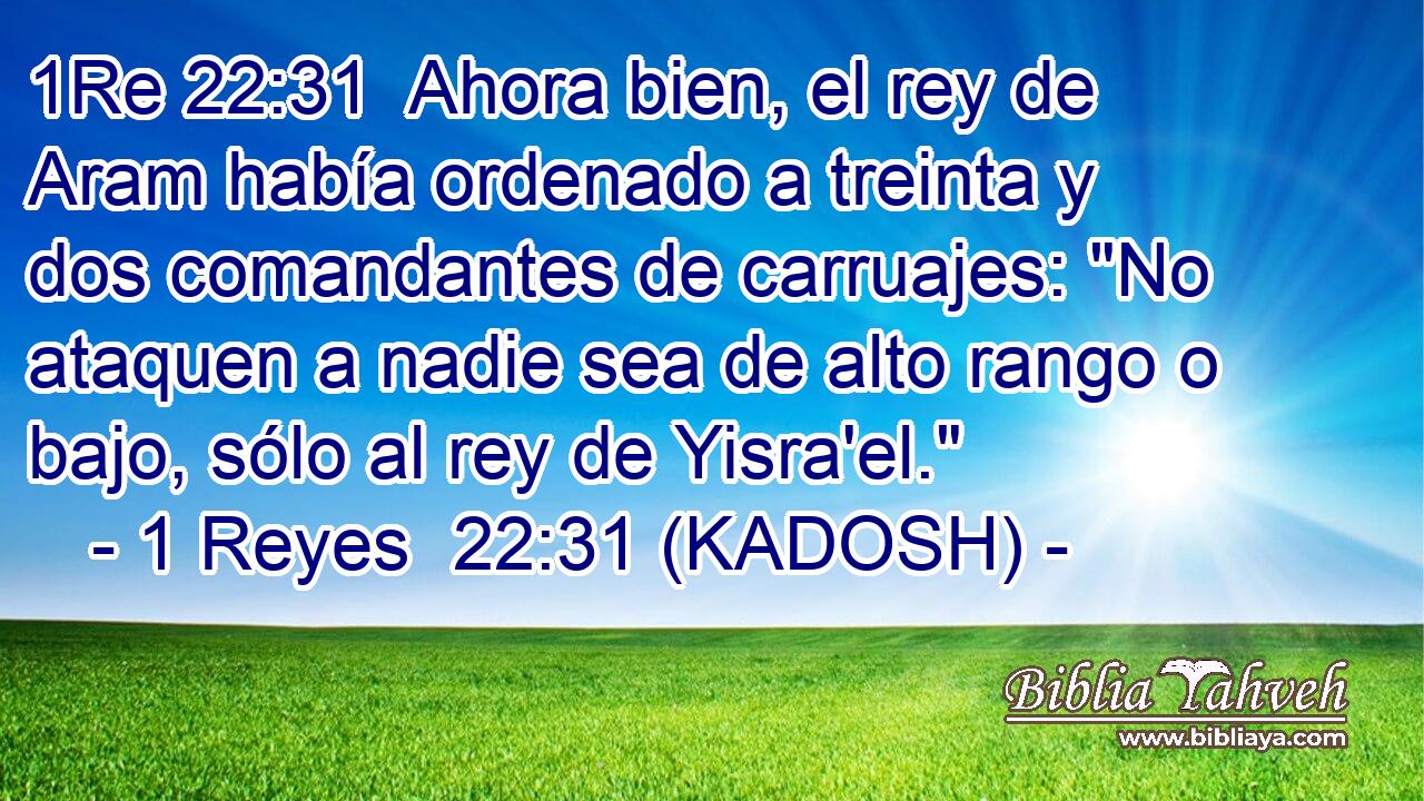  Ahora bien, el rey de Aram había ordenado a treinta y dos comandantes de carruajes: 