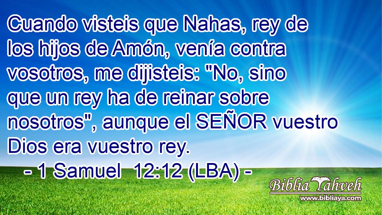 Cuando visteis que Nahas, rey de los hijos de Amón, venía contra vosotros, me dijisteis: 