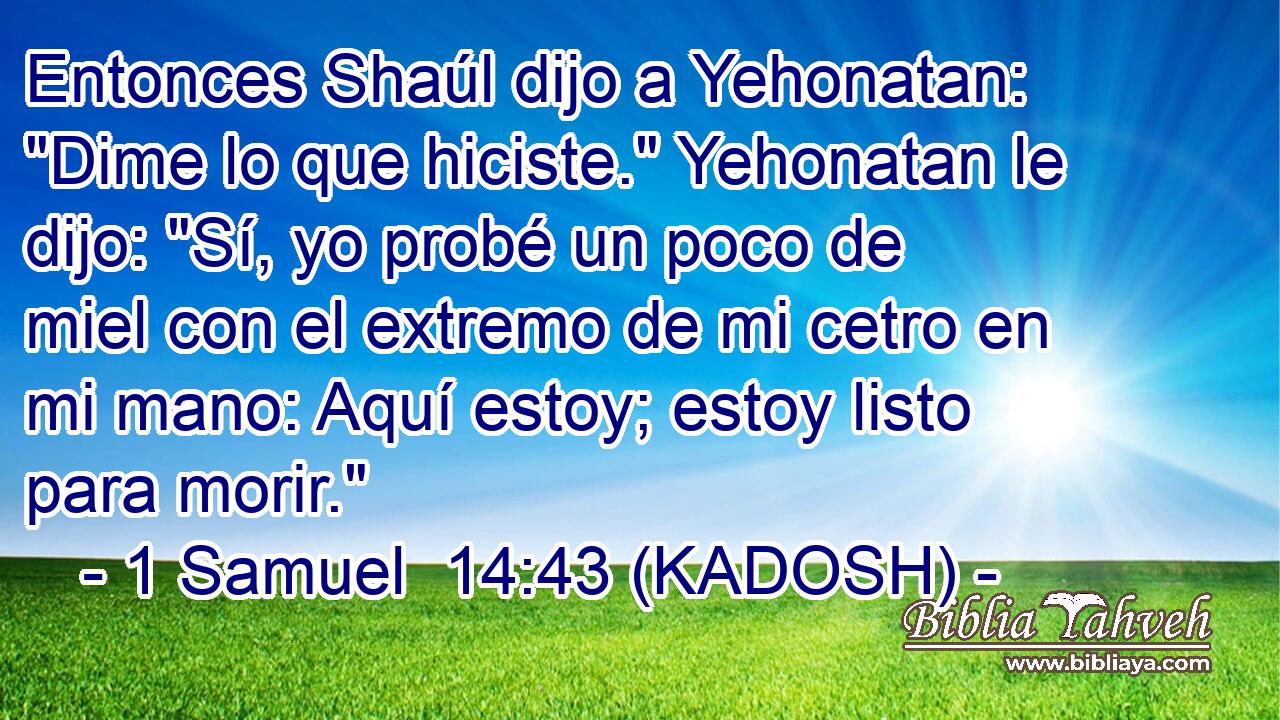  Entonces Shaúl dijo a Yehonatan: 