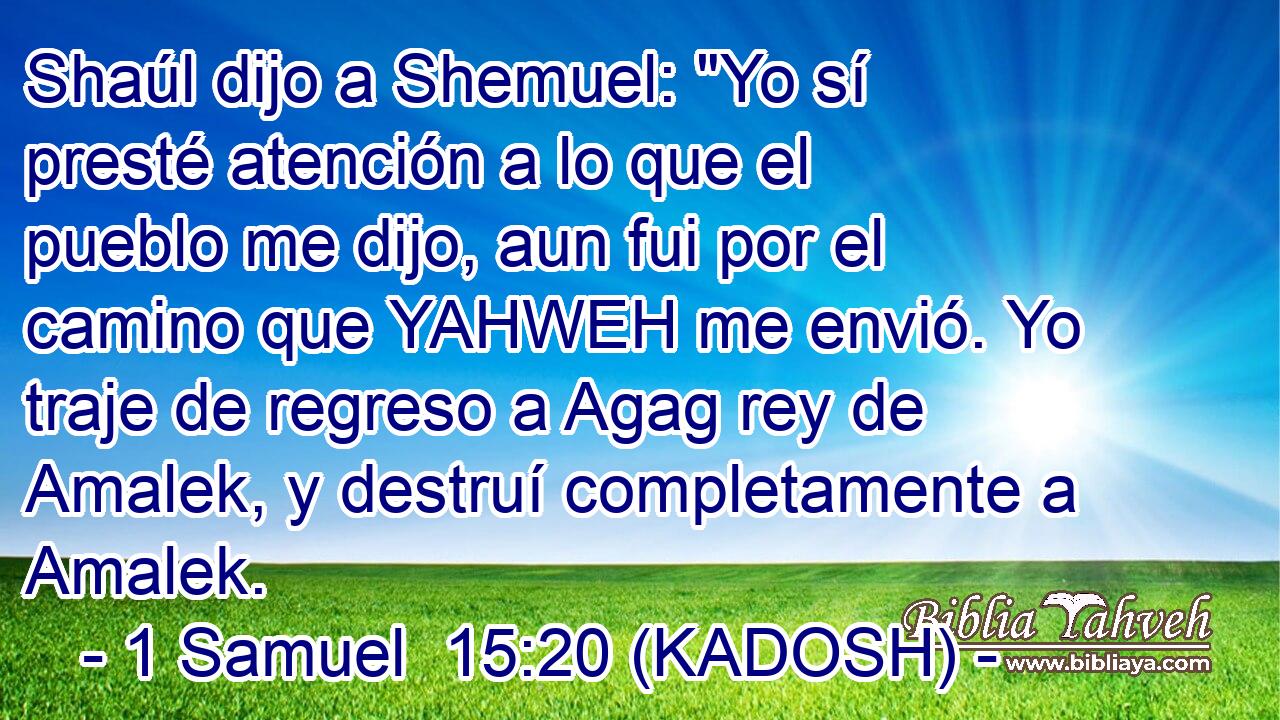  Shaúl dijo a Shemuel: 