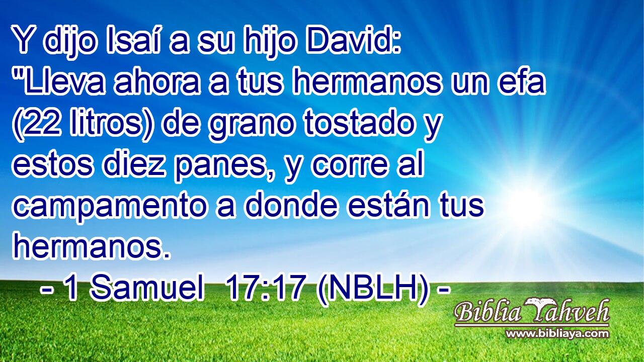  Y dijo Isaí a su hijo David: 