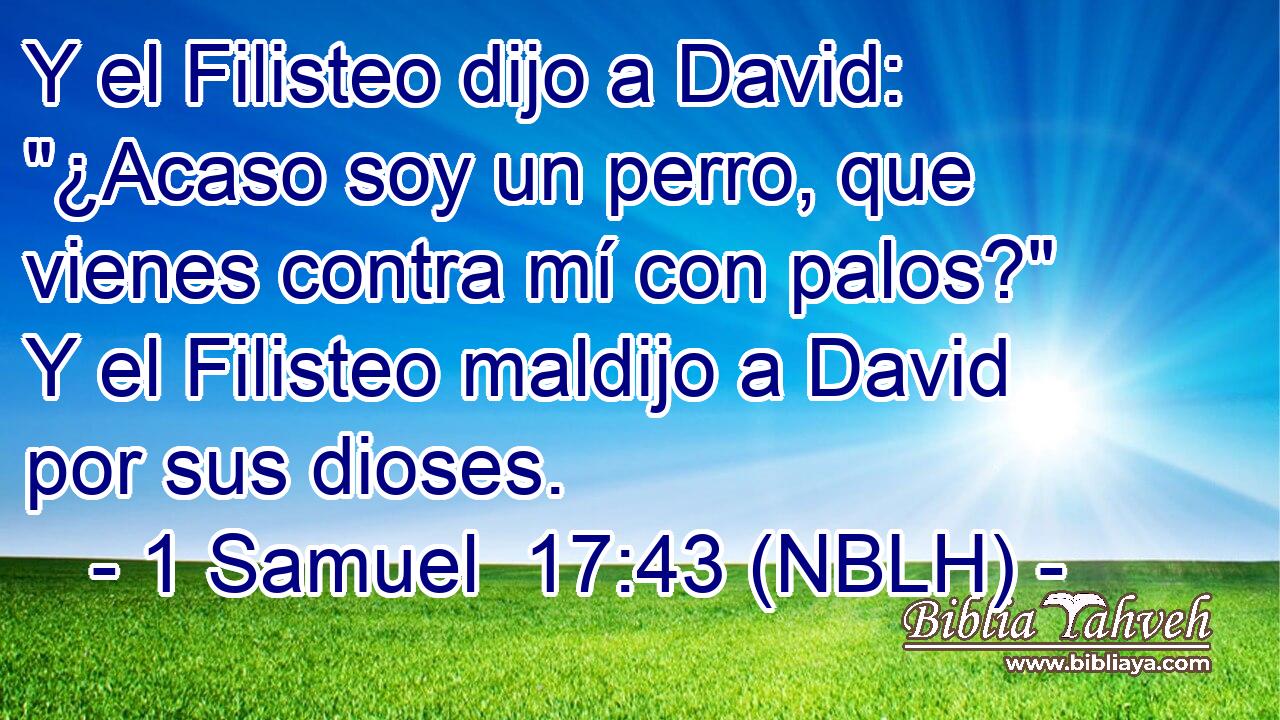  Y el Filisteo dijo a David: 