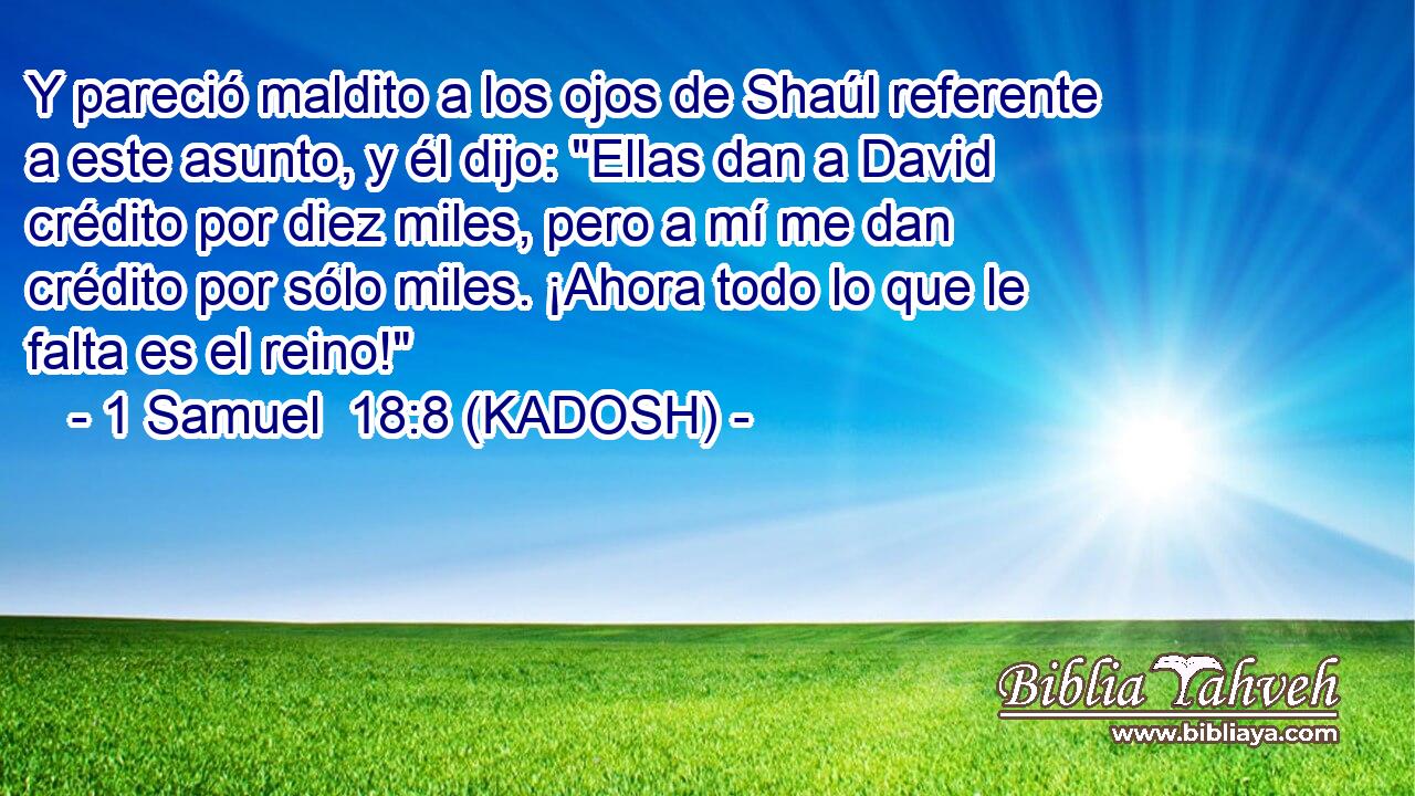  Y pareció maldito a los ojos de Shaúl referente a este asunto, y él dijo: 