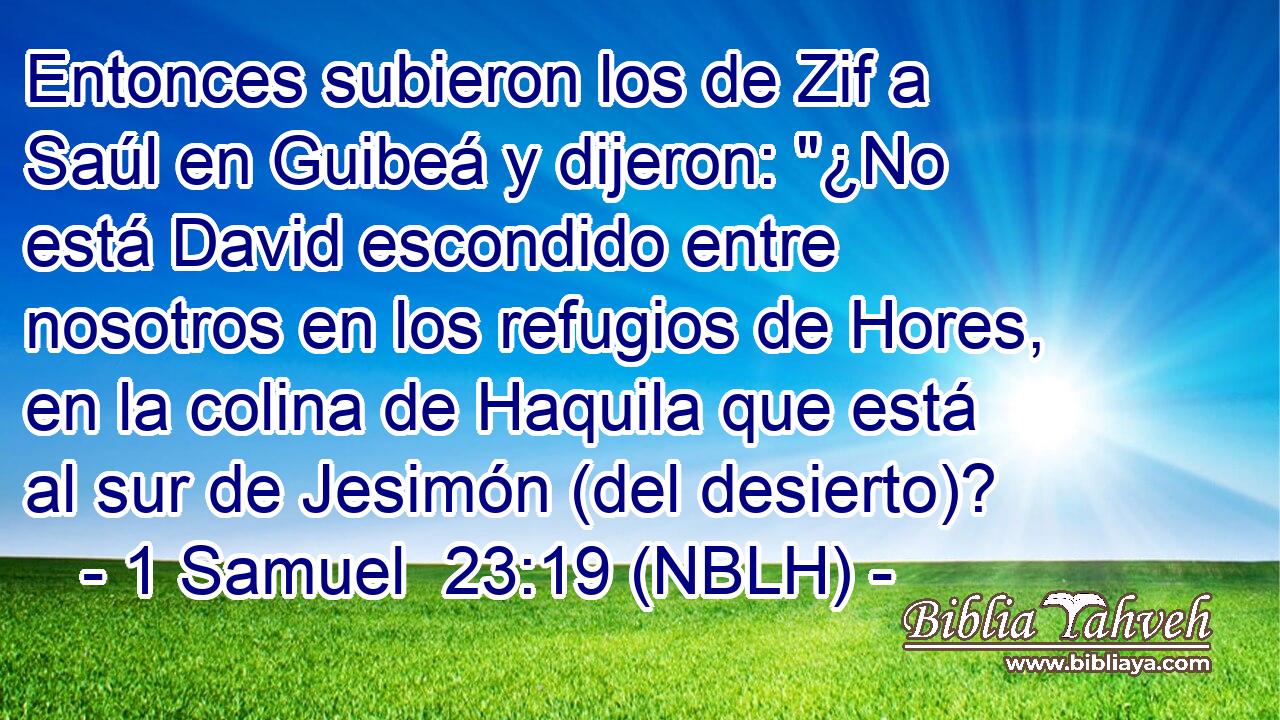  Entonces subieron los de Zif a Saúl en Guibeá y dijeron: 