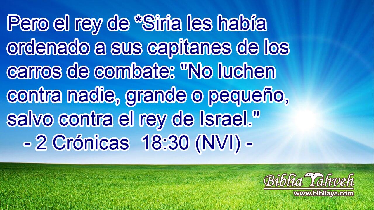  Pero el rey de *Siria les había ordenado a sus capitanes de los carros de combate: 