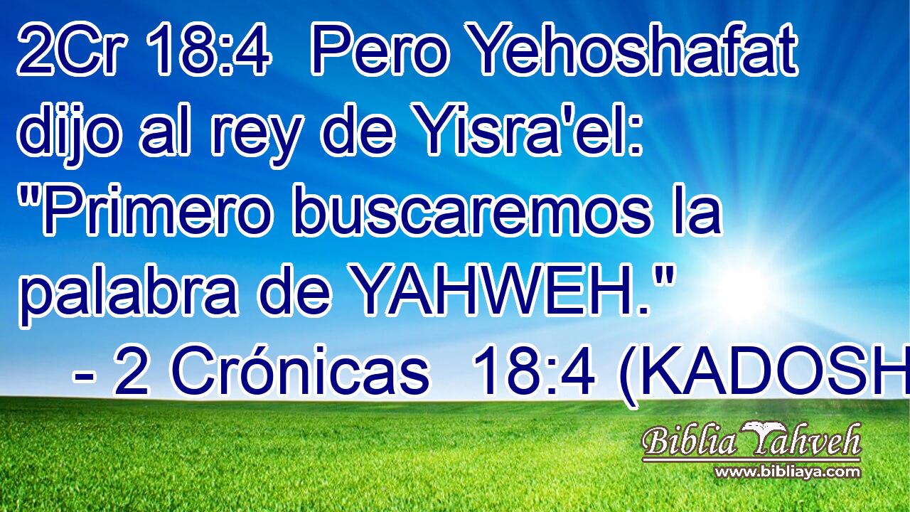  Pero Yehoshafat dijo al rey de Yisra'el: 