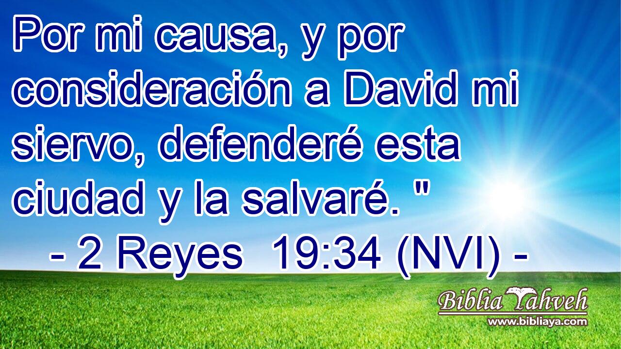  Por mi causa, y por consideración a David mi siervo, defenderé esta ciudad y la salvaré. 