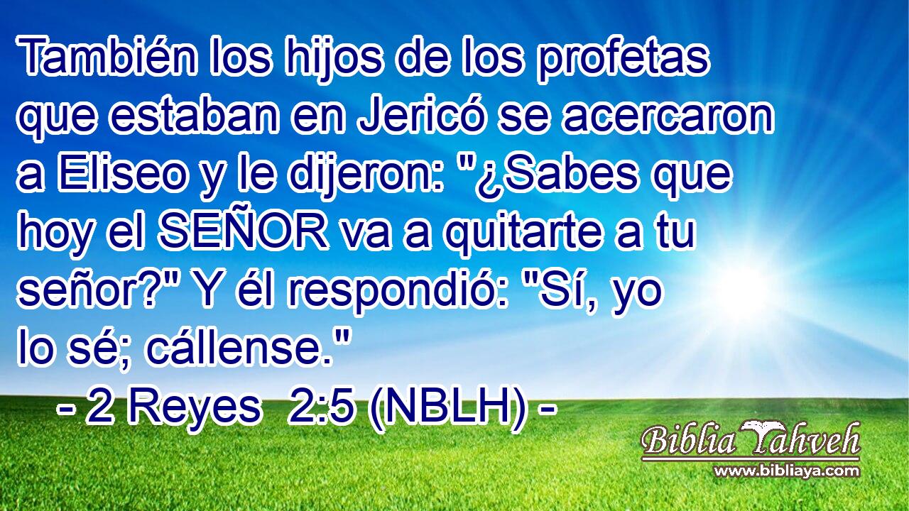  También los hijos de los profetas que estaban en Jericó se acercaron a Eliseo y le dijeron: 
