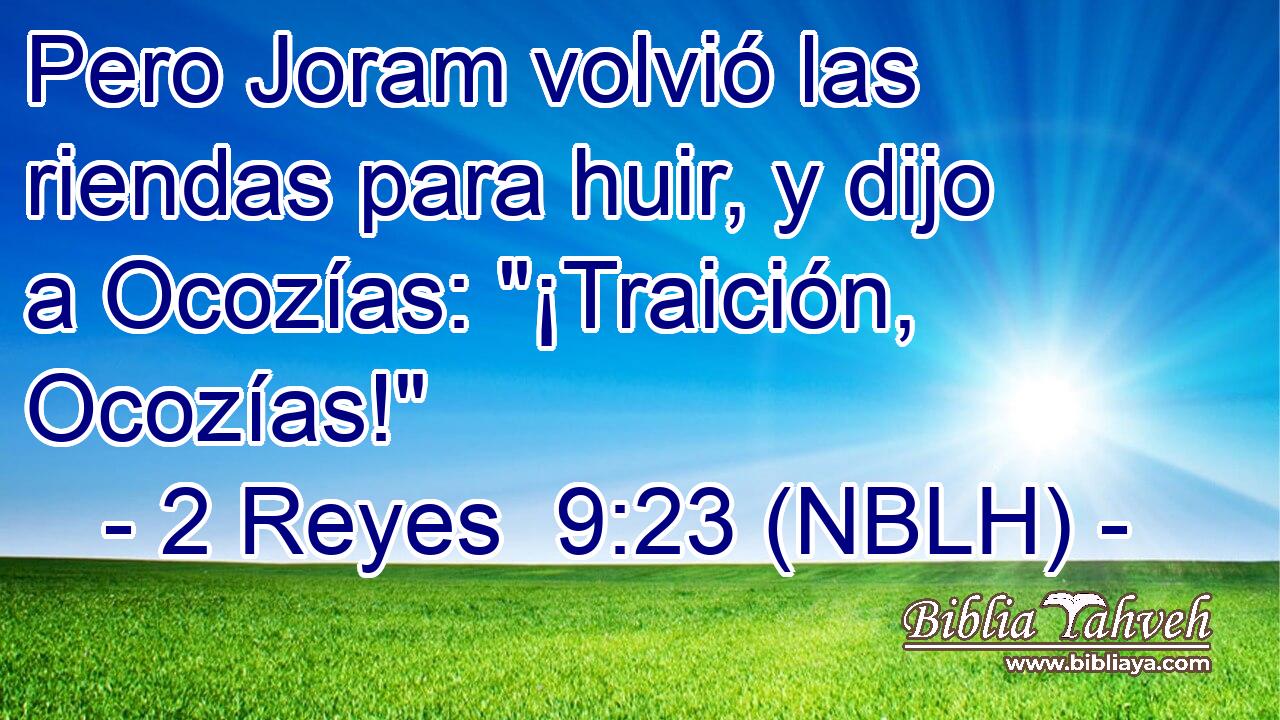  Pero Joram volvió las riendas para huir, y dijo a Ocozías: 
