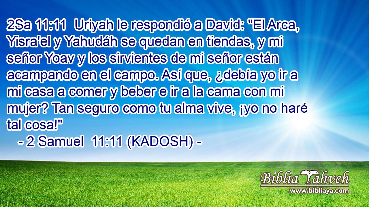  Uriyah le respondió a David: 