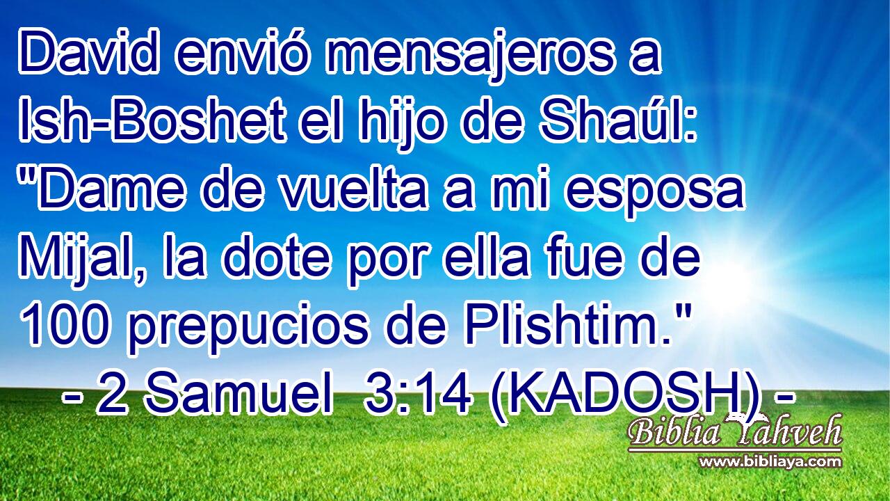  David envió mensajeros a Ish-Boshet el hijo de Shaúl: 