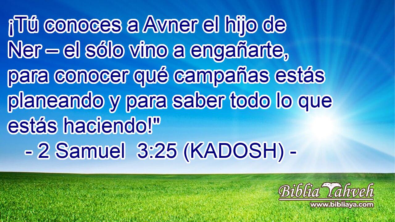  ¡Tú conoces a Avner el hijo de Ner – el sólo vino a engañarte, para conocer qué campañas estás planeando y para saber todo lo que estás haciendo!