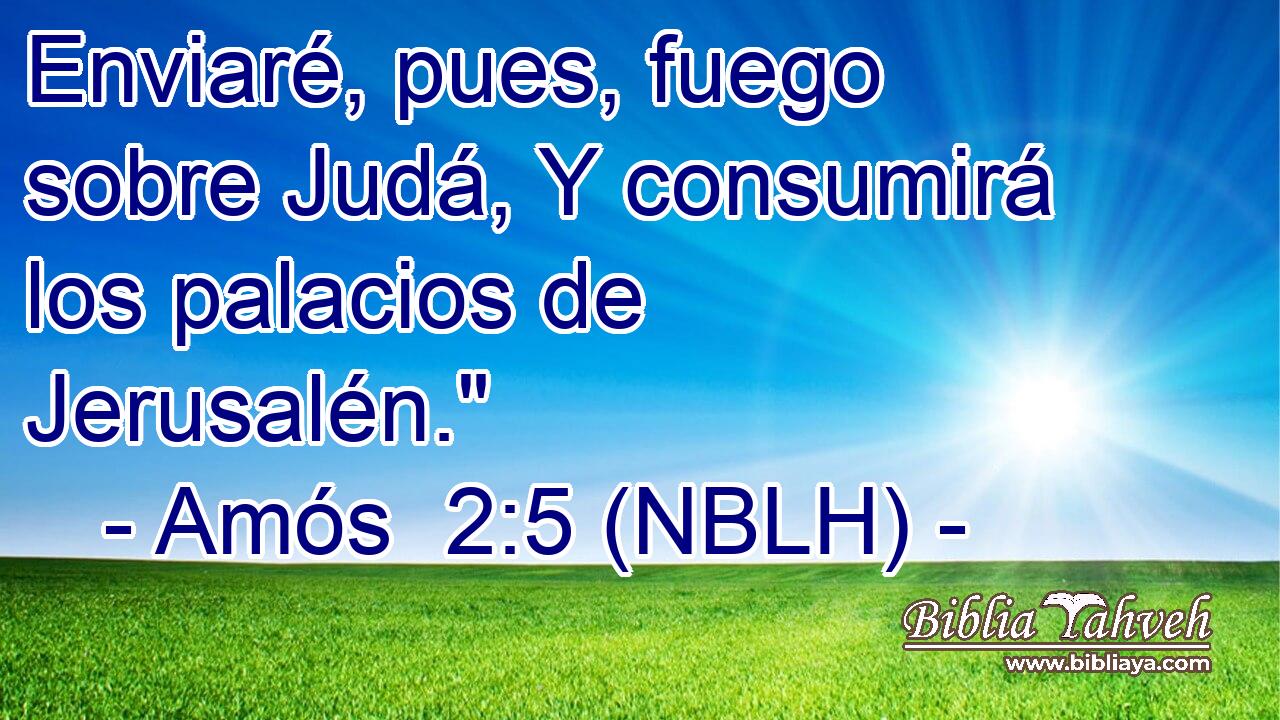  Enviaré, pues, fuego sobre Judá, Y consumirá los palacios de Jerusalén.