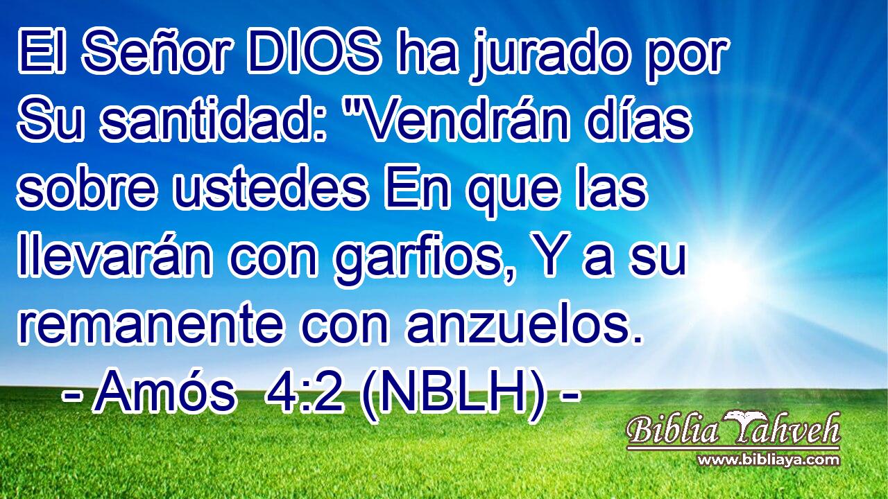  El Señor DIOS ha jurado por Su santidad: 