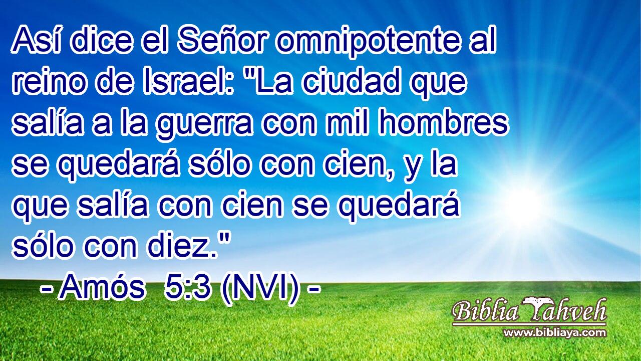  Así dice el Señor omnipotente al reino de Israel: 