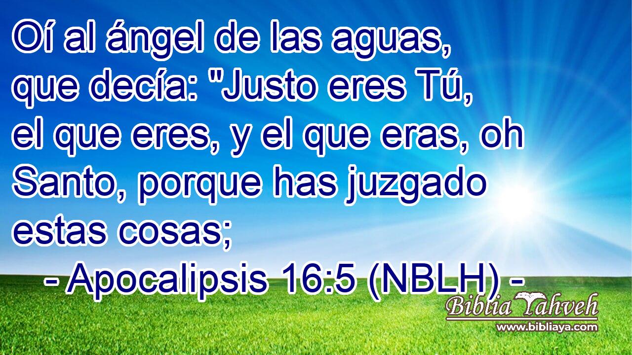  Oí al ángel de las aguas, que decía: 