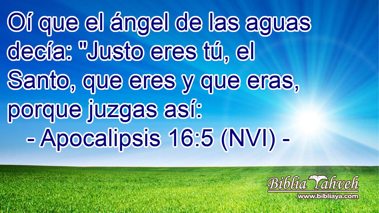  Oí que el ángel de las aguas decía: 