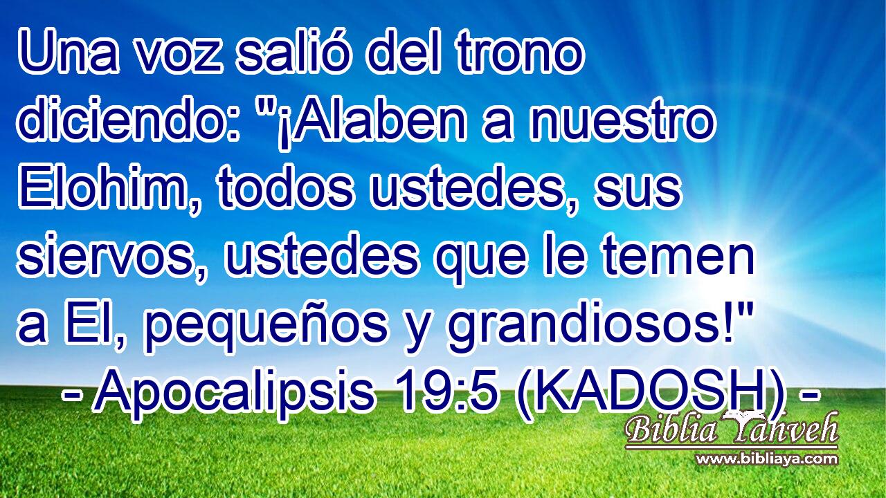  Una voz salió del trono diciendo: 