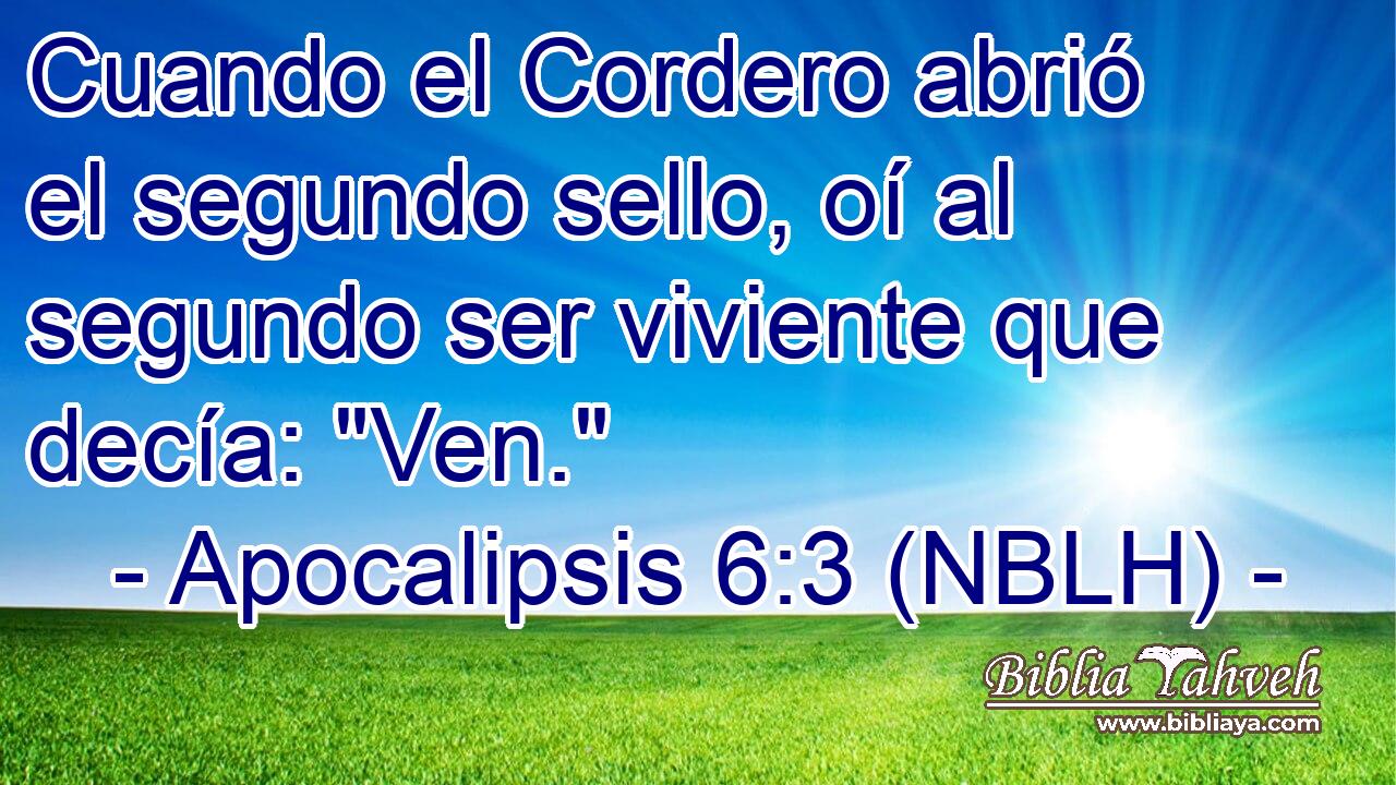  Cuando el Cordero abrió el segundo sello, oí al segundo ser viviente que decía: 