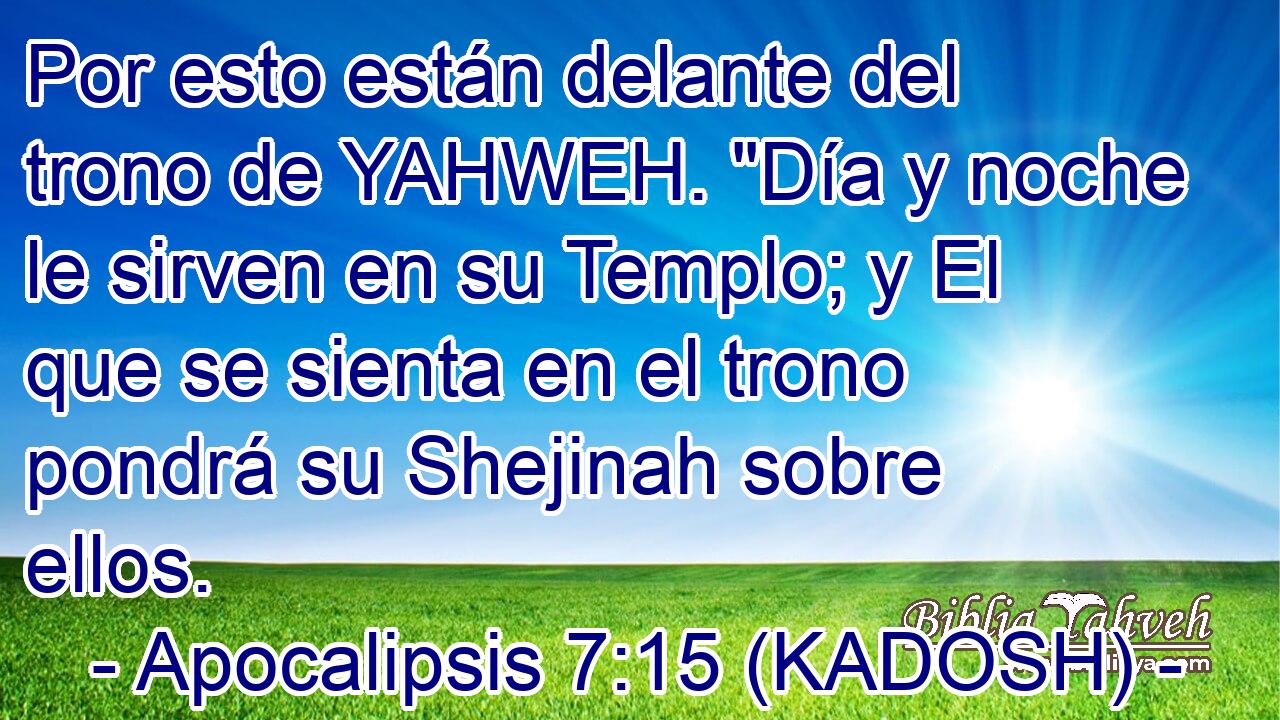  Por esto están delante del trono de YAHWEH. 