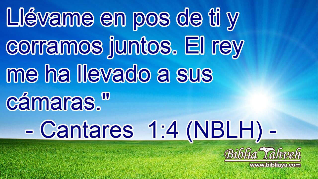  Llévame en pos de ti y corramos juntos. El rey me ha llevado a sus cámaras.