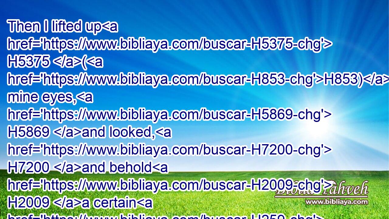 Then I lifted up H5375 (H853) mine eyes, H5869 and looked, H7200 and behold H2009 a certain H259 man H376 clothed H3847 in linen, H906 whose loins H4975 were girded H2296 with fine gold H3800 of Uphaz:H210