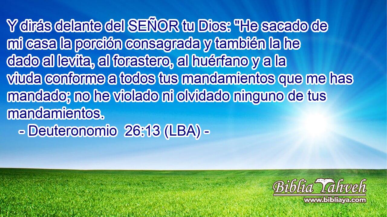 Y dirás delante del SEÑOR tu Dios: 