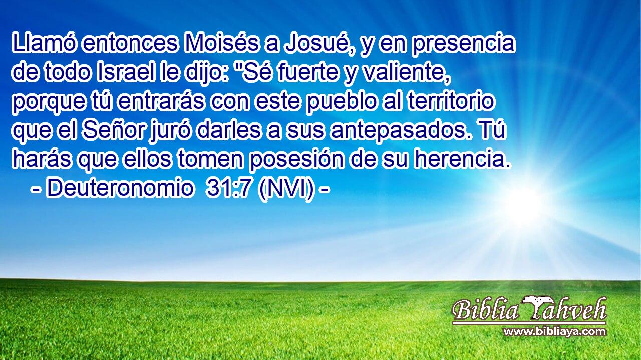  Llamó entonces Moisés a Josué, y en presencia de todo Israel le dijo: 