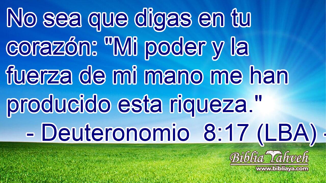 No sea que digas en tu corazón: 