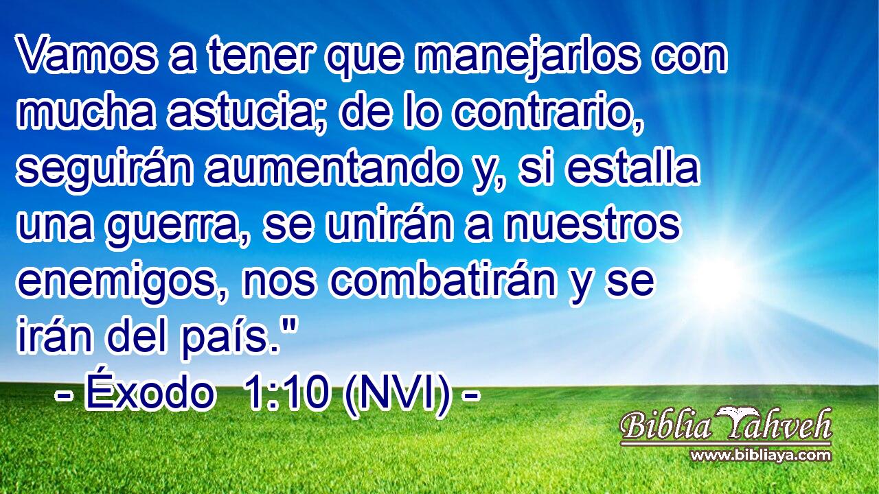 Vamos a tener que manejarlos con mucha astucia; de lo contrario, seguirán aumentando y, si estalla una guerra, se unirán a nuestros enemigos, nos combatirán y se irán del país.
