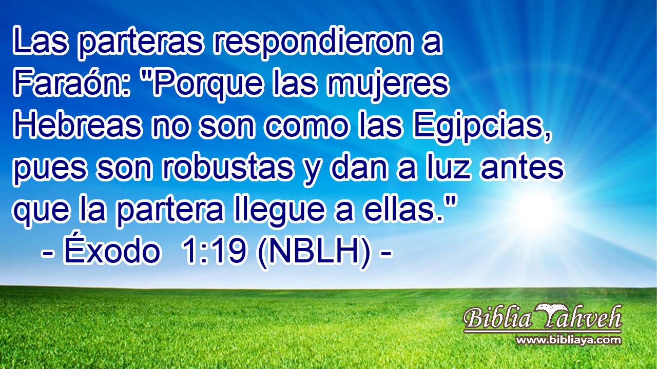  Las parteras respondieron a Faraón: 