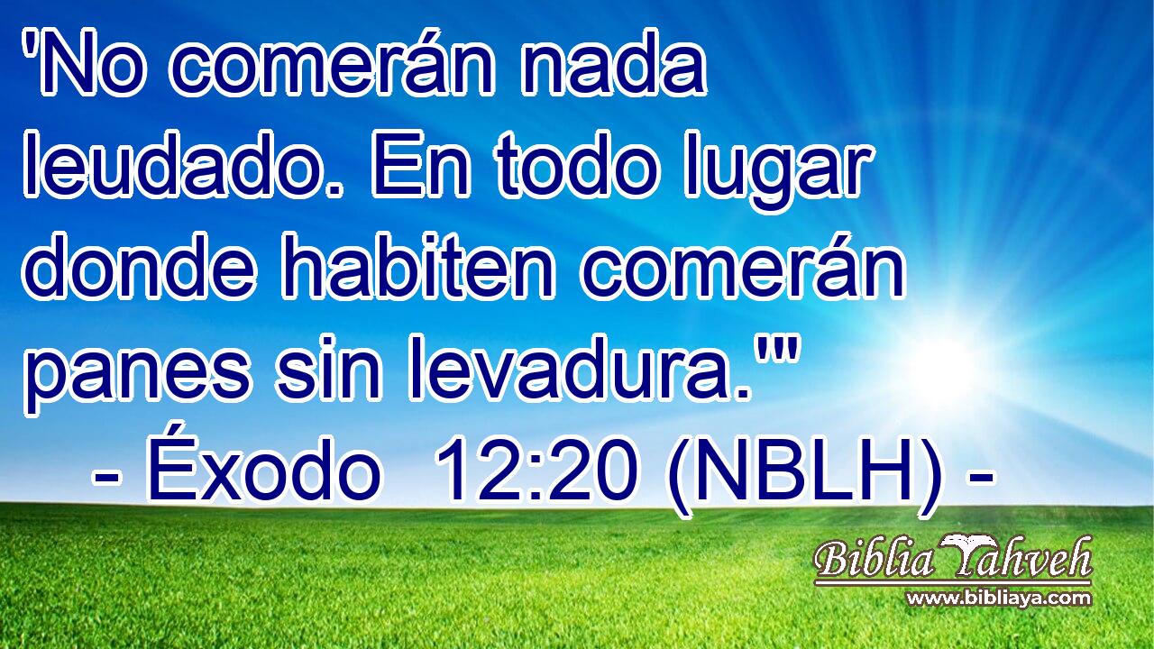  'No comerán nada leudado. En todo lugar donde habiten comerán panes sin levadura.'