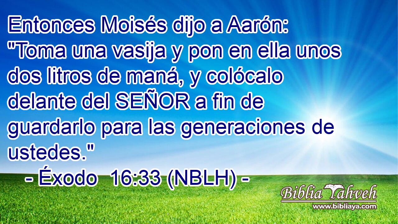  Entonces Moisés dijo a Aarón: 