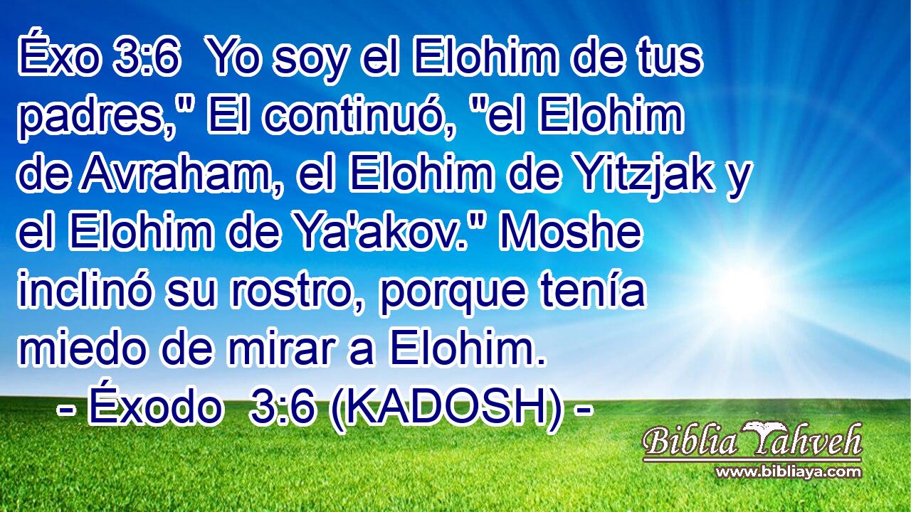  Yo soy el Elohim de tus padres,