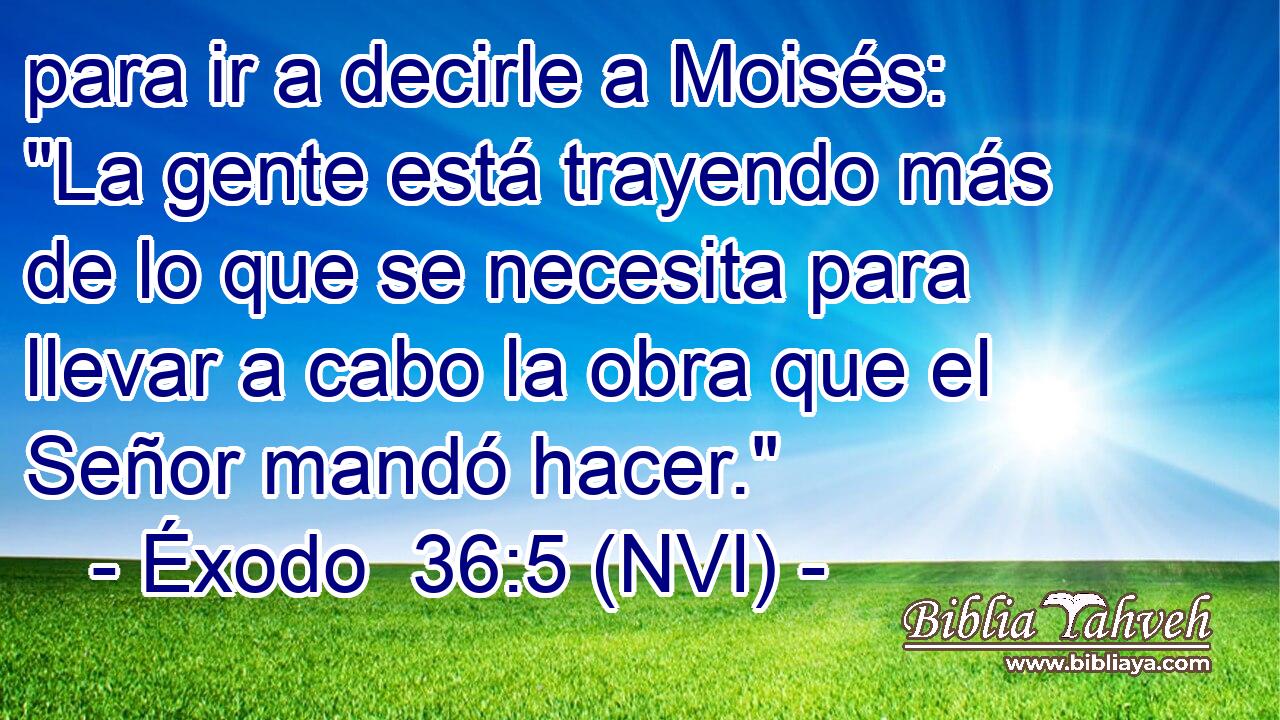  para ir a decirle a Moisés: 