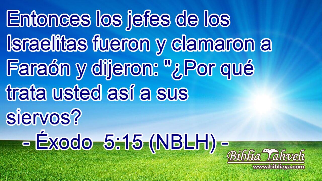  Entonces los jefes de los Israelitas fueron y clamaron a Faraón y dijeron: 