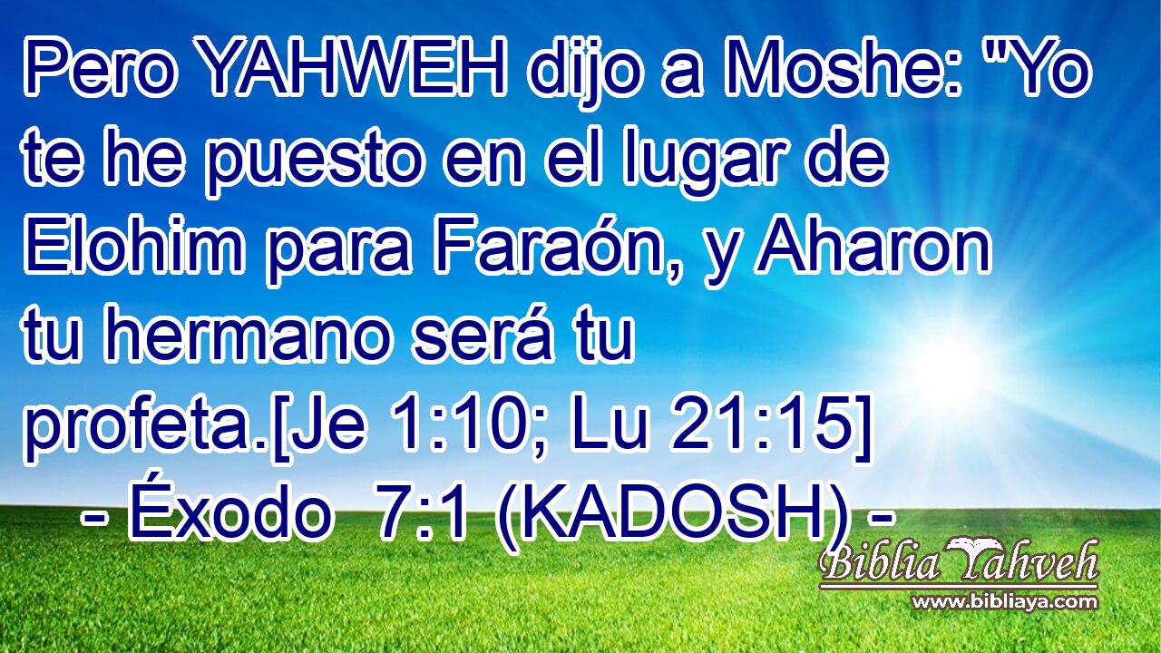  Pero YAHWEH dijo a Moshe: 