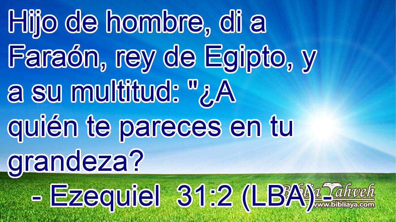 Hijo de hombre, di a Faraón, rey de Egipto, y a su multitud: 