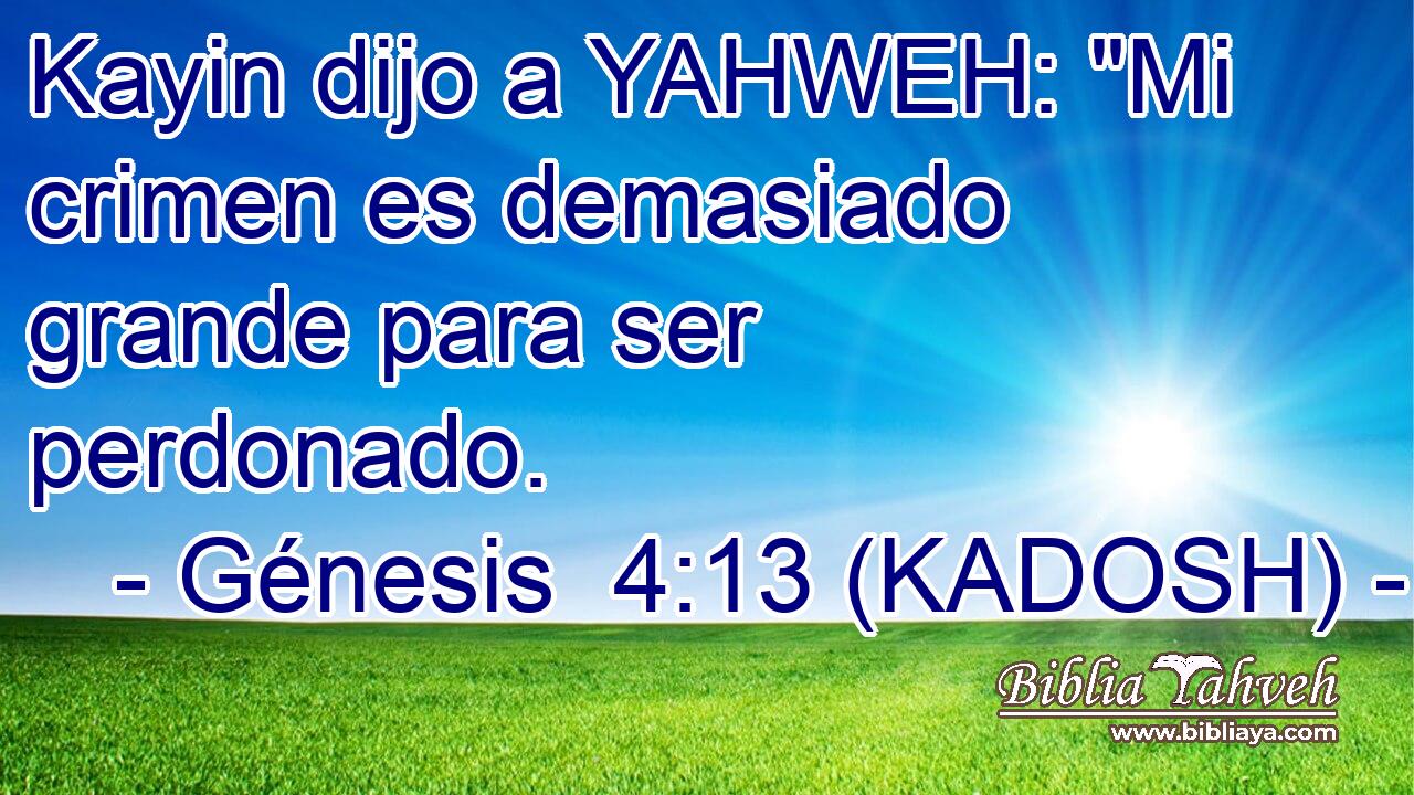  Kayin dijo a YAHWEH: 