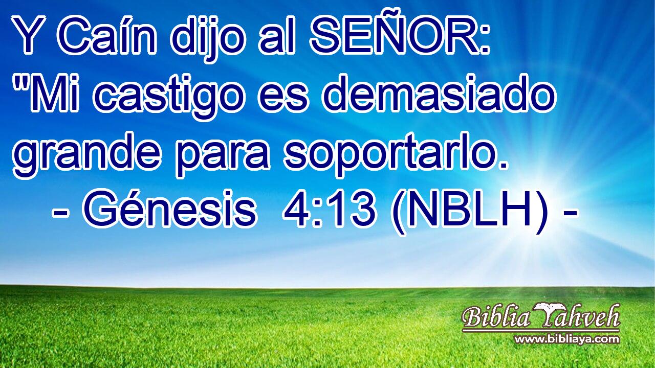  Y Caín dijo al SEÑOR: 