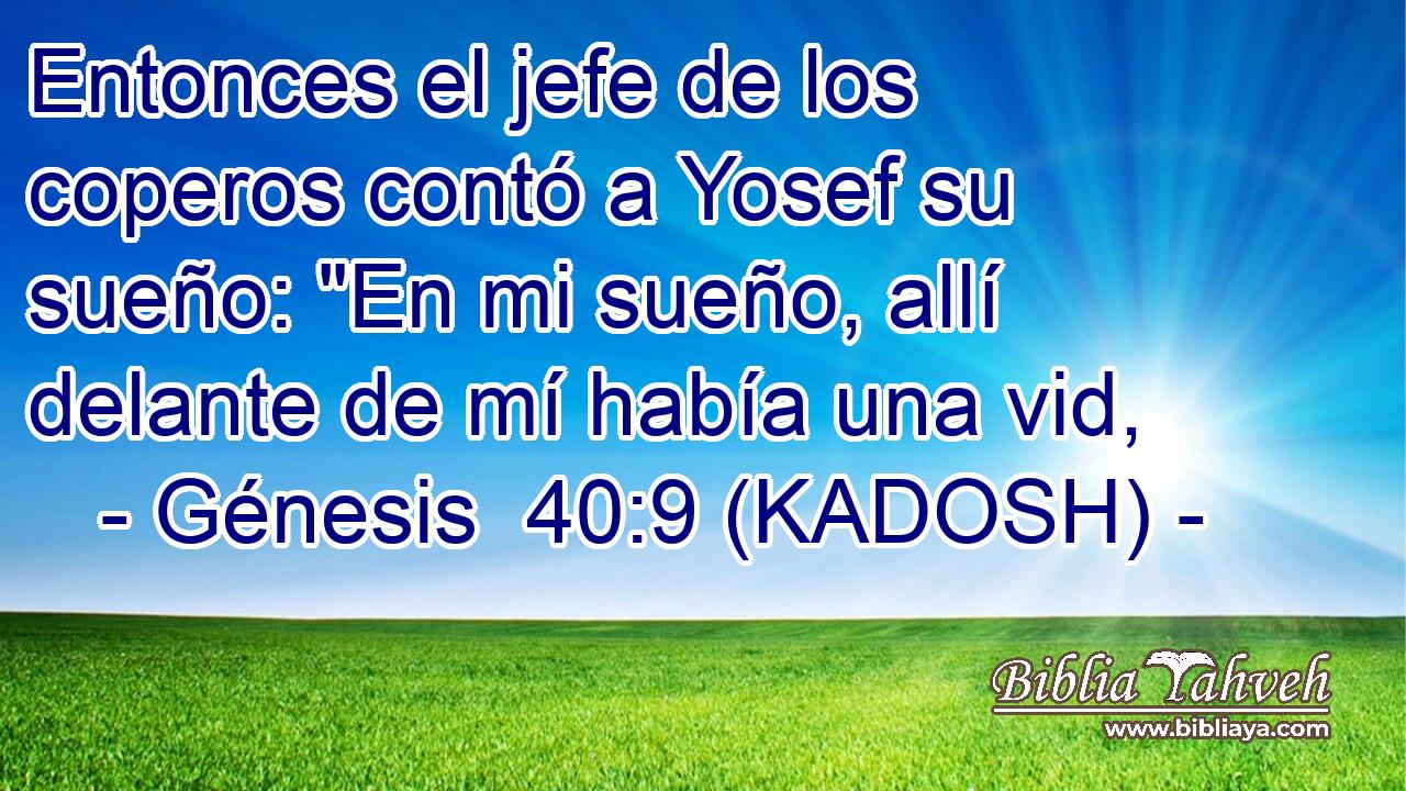  Entonces el jefe de los coperos contó a Yosef su sueño: 