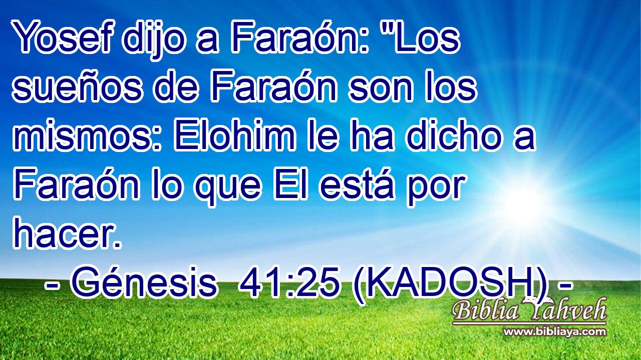  Yosef dijo a Faraón: 